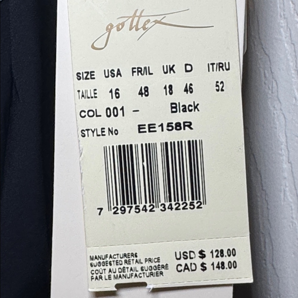 Gottex Women's Black & White One-Piece Swimsuit Size 16 - Picture 12 of 14